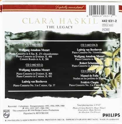 Clara Haskil : The Legacy  (Volume II: Concertos) (4xCD, Comp, RE, RM, Uni + Box, Comp)