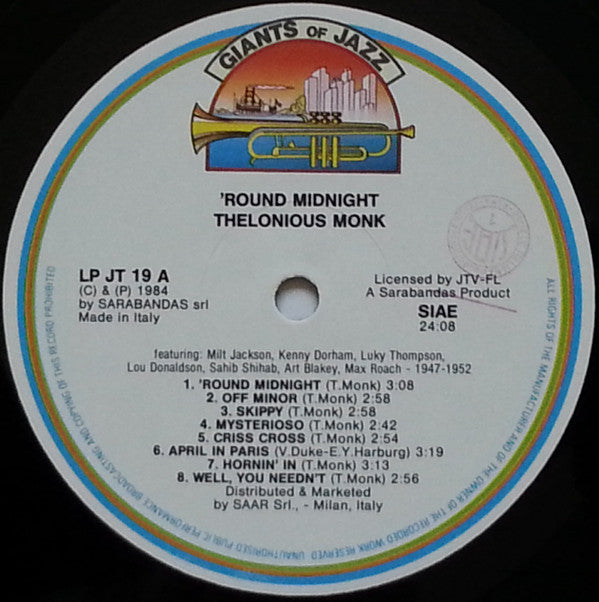 Thelonious Monk : 'Round Midnight (LP, Comp)