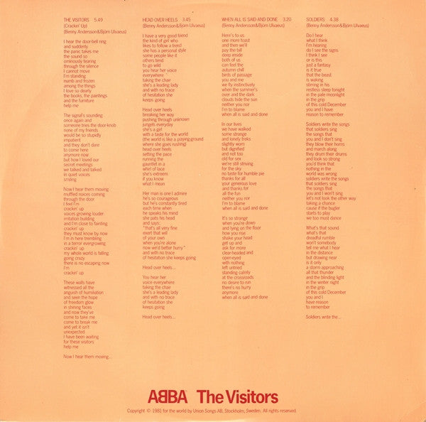 ABBA : The Visitors (LP, Album)