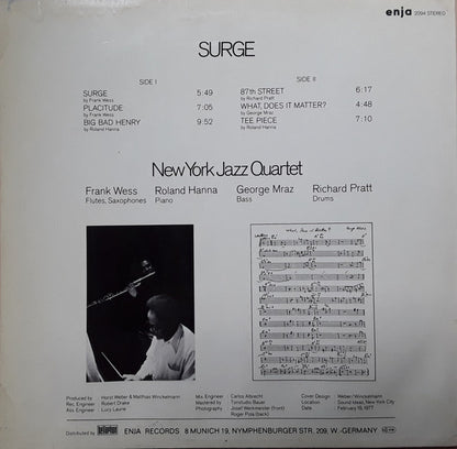 New York Jazz Quartet : Surge (LP, Album, RE)