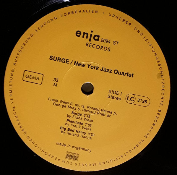 New York Jazz Quartet : Surge (LP, Album, RE)