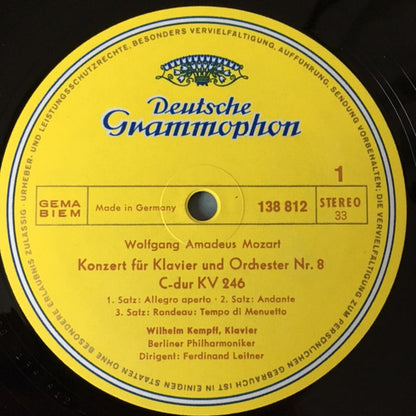Wolfgang Amadeus Mozart, Wilhelm Kempff, Berliner Philharmoniker, Ferdinand Leitner : Klavierkonzerte C-Dur KV 246 - B-Dur KV 595 (LP, RP)
