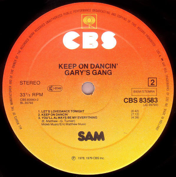 Gary's Gang : Keep On Dancin' (LP, Album)