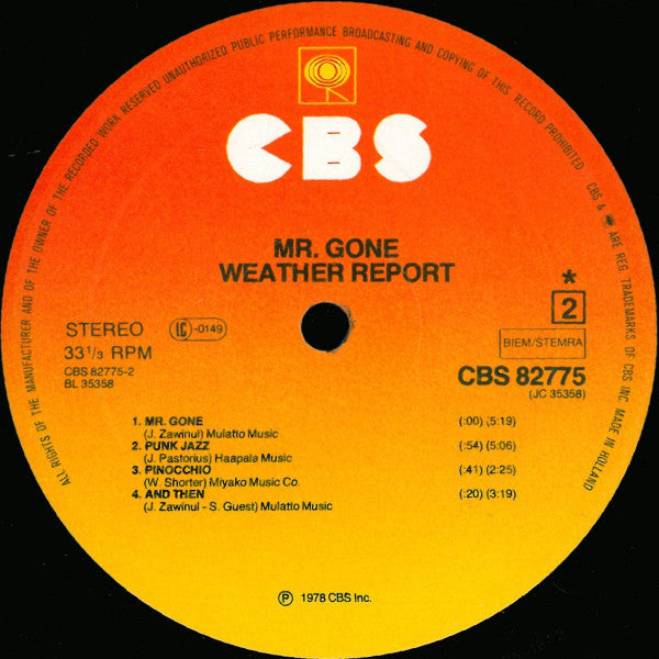 Weather Report : Mr. Gone (LP, Album)