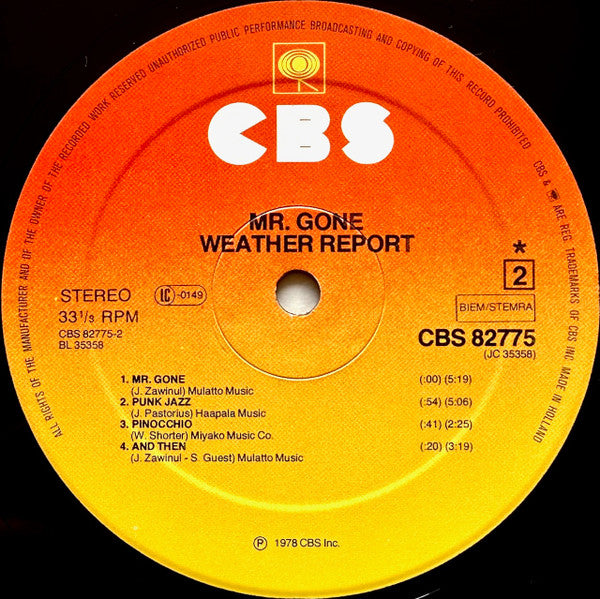 Weather Report : Mr. Gone (LP, Album)