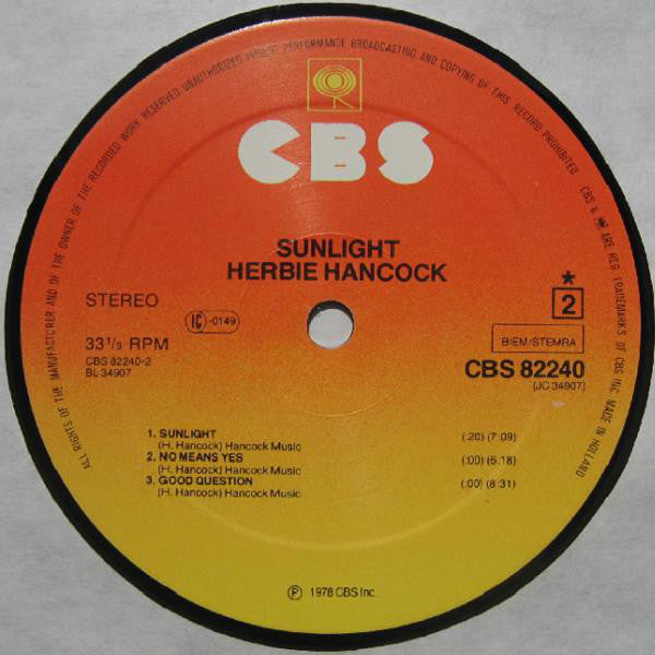 Herbie Hancock : Sunlight (LP, Album)