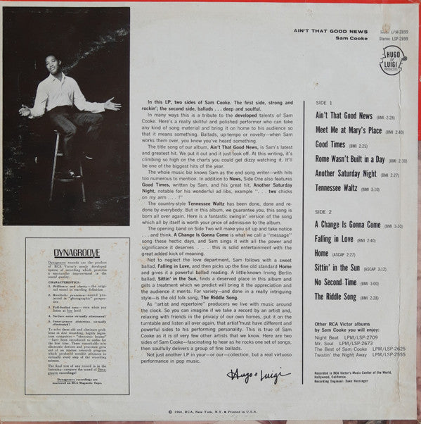 Sam Cooke : Ain't That Good News (LP, Album, Roc)