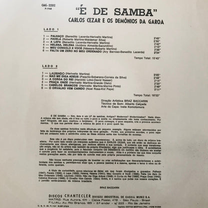 Carlos Cezar E Os Demônios Da Garoa : É De Samba (LP, Album)