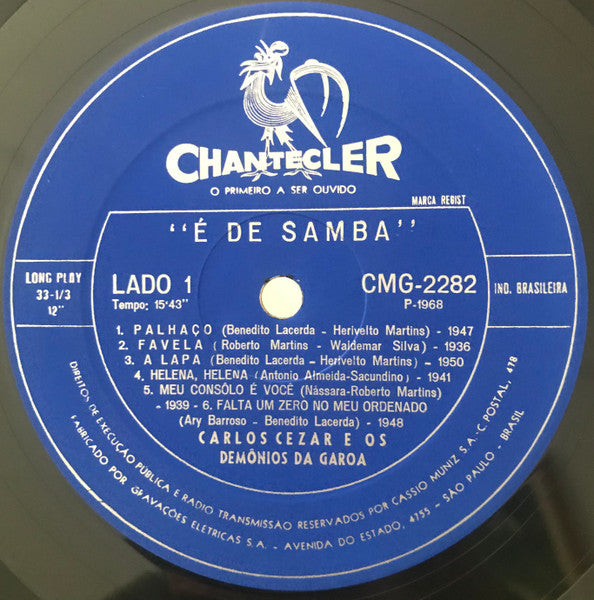 Carlos Cezar E Os Demônios Da Garoa : É De Samba (LP, Album)