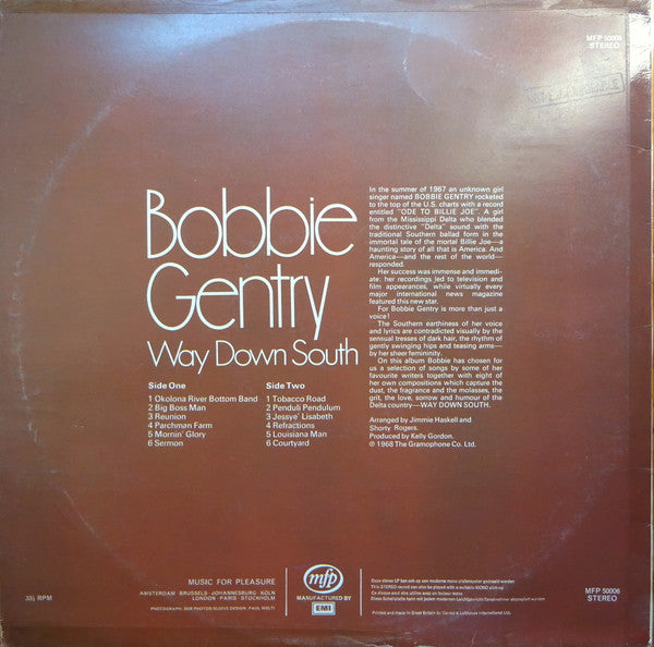 Bobbie Gentry : Way Down South (LP, Album, RE)