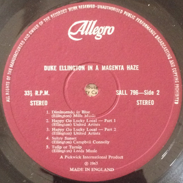 Duke Ellington : In A Magenta Haze (LP, Comp)