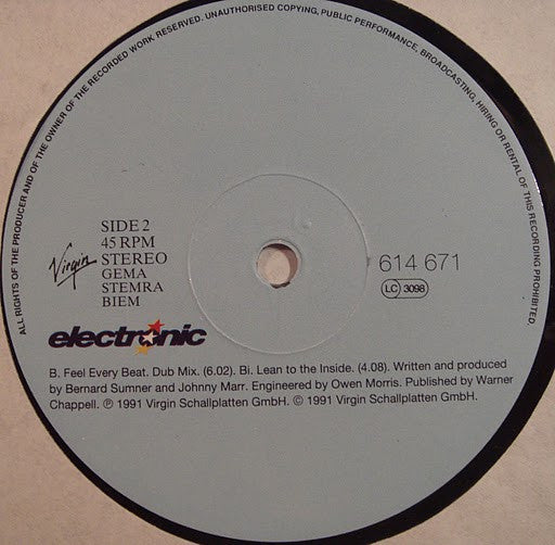Electronic : Feel Every Beat / Remixes (12", Single)