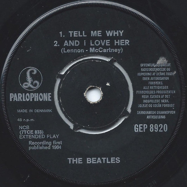 The Beatles : A Hard Day's Night (7", EP)