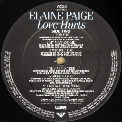 Elaine Paige : Love Hurts (LP, Album)