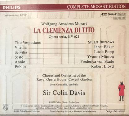 Wolfgang Amadeus Mozart : La Clemenza di Tito (2xCD, RE, RM)
