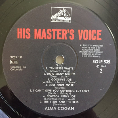 Alma Cogan : Alma Cogan (LP, RE)