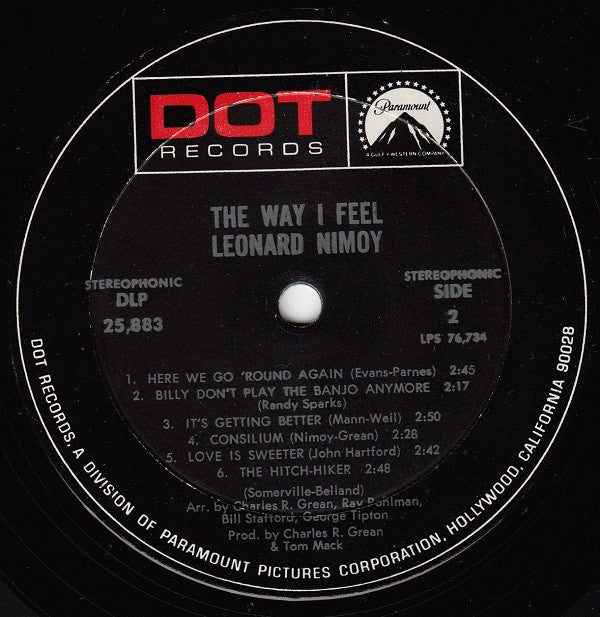 Leonard Nimoy : The Way I Feel (LP, Album, Mon)