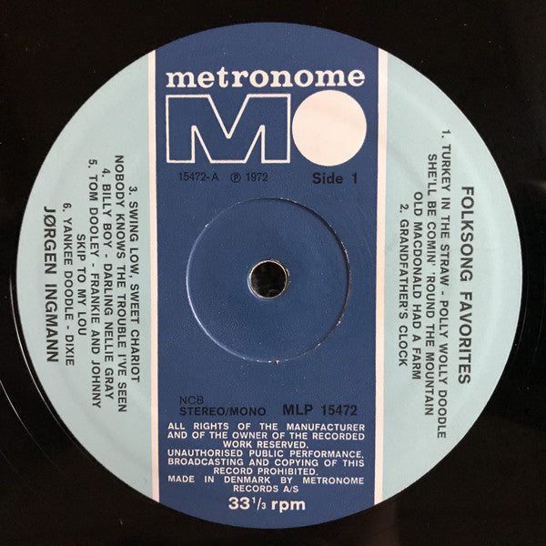 Jørgen Ingmann : Folksong Favourites (LP, Album)