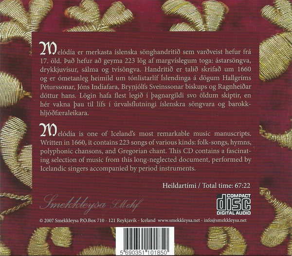 Kammerkórinn Carmina, Árni Heimir Ingólfsson : Melodia (CD)