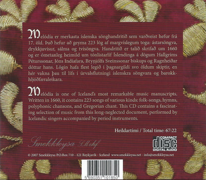 Kammerkórinn Carmina, Árni Heimir Ingólfsson : Melodia (CD)