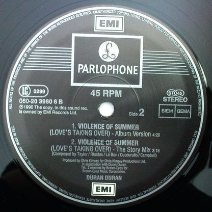 Duran Duran : Violence Of Summer (Love's Taking Over) (12", Maxi, M/Print)