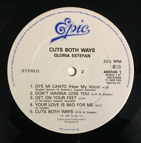 Gloria Estefan : Cuts Both Ways (LP, Album)