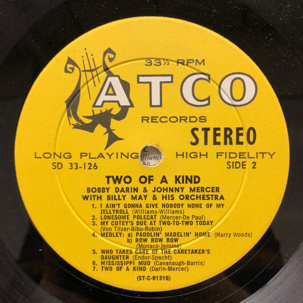 Bobby Darin & Johnny Mercer With Billy May And His Orchestra : Two Of A Kind (LP, Album)