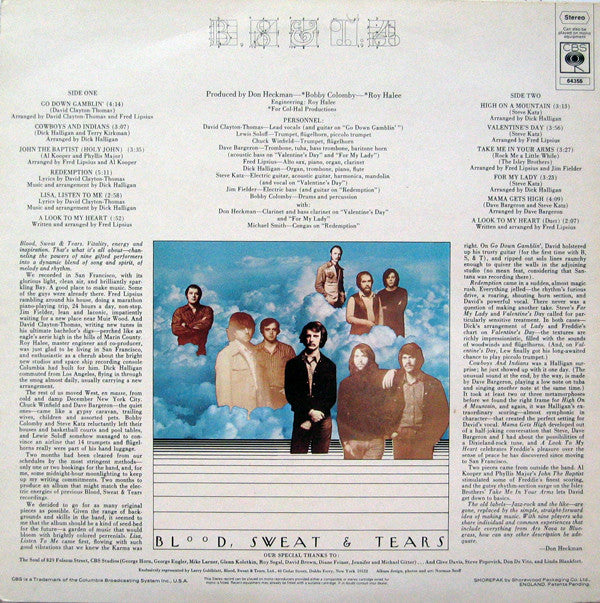 Blood, Sweat And Tears : B, S & T; 4 (LP, Album)