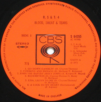 Blood, Sweat And Tears : B, S & T; 4 (LP, Album)