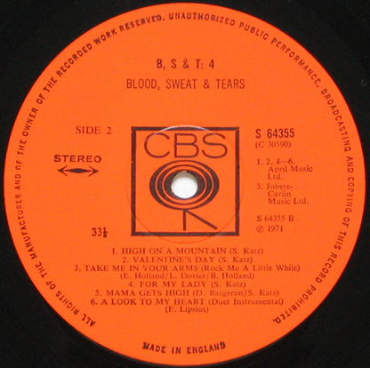 Blood, Sweat And Tears : B, S & T; 4 (LP, Album)