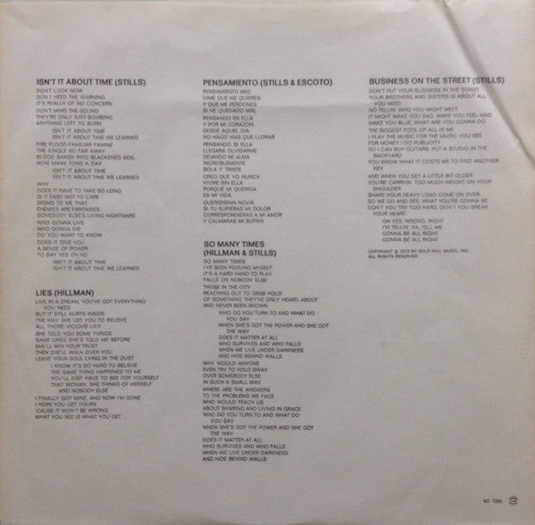 Stephen Stills / Manassas : Down The Road (LP, Album, Pre)