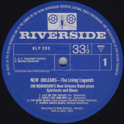 Jim Robinson's New Orleans Band : Jim Robinson Plays Spirituals And Blues (LP, Mono)