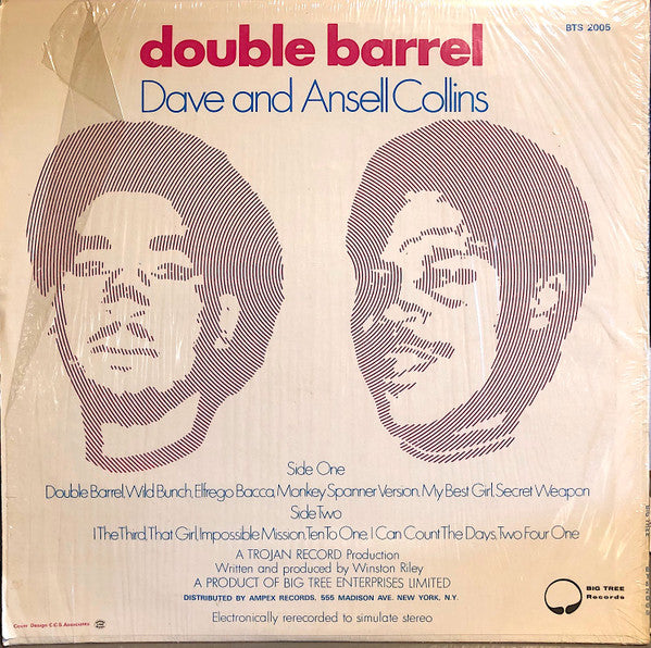 Dave & Ansel Collins : Double Barrel (LP, Album, ARP)