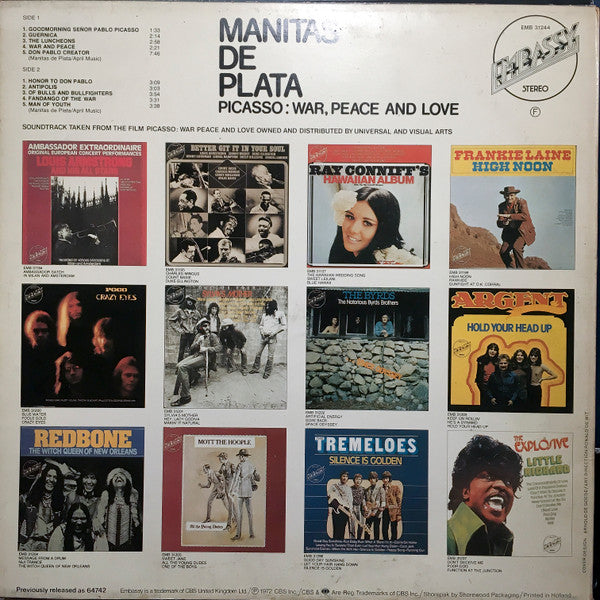 Manitas De Plata : Picasso: War, Peace And Love (LP, Album, RE, Blu)