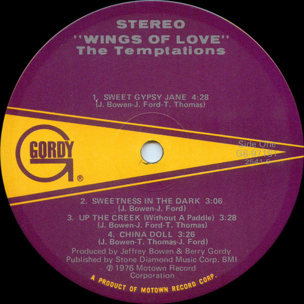 The Temptations : Wings Of Love (LP, Album, Hol)