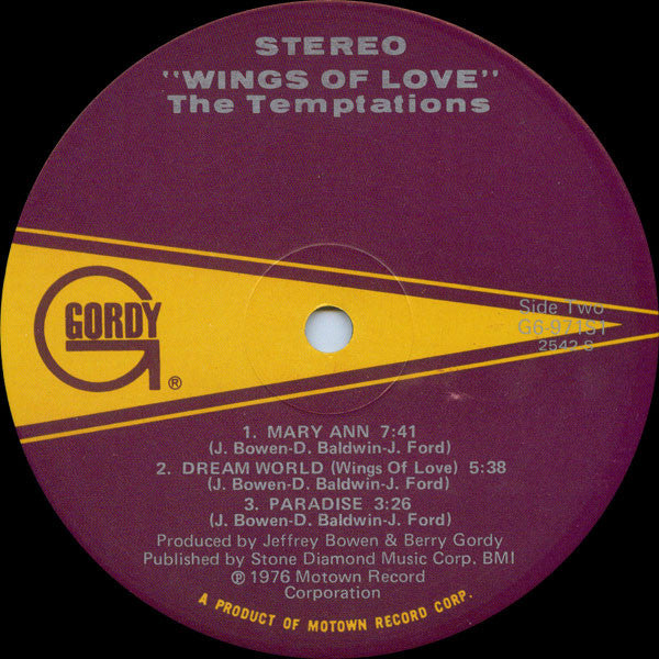 The Temptations : Wings Of Love (LP, Album, Hol)