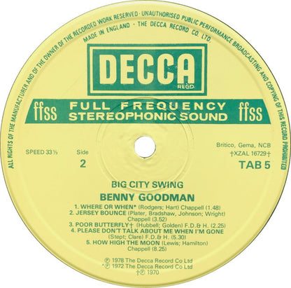 Benny Goodman : Big City Swing (LP, Comp)