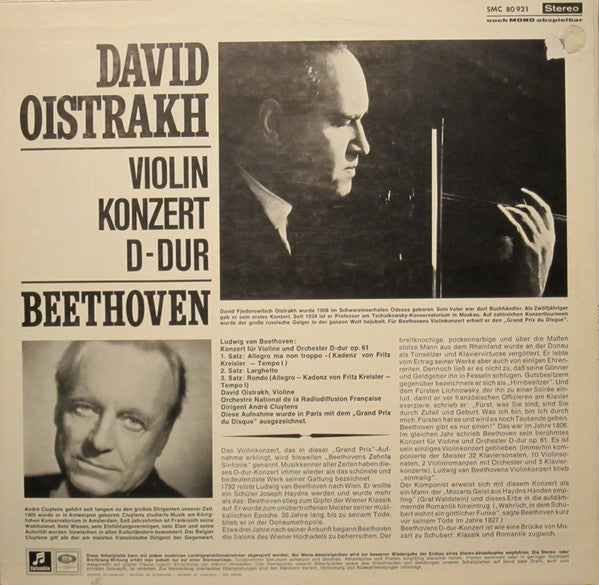 David Oistrach, Ludwig van Beethoven : Violinkonzert (LP)