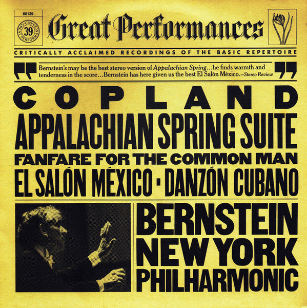 Aaron Copland - Leonard Bernstein, New York Philharmonic : Appalachian Spring Suite / Fanfare For The Common Man / El Salón México / Danzón Cubano (LP, Comp)