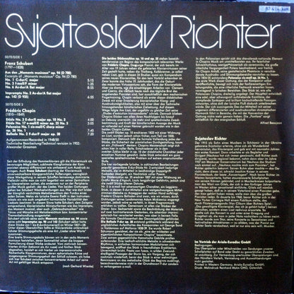 Sviatoslav Richter : Schubert Chopin - Originalaufnahmen Aus Der USSR Von 1948-50 (LP, Album)