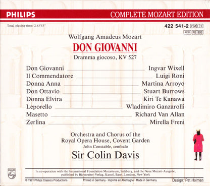 Wolfgang Amadeus Mozart - Sir Colin Davis : Don Giovanni - Dramma Giocoso, KV 527 (3xCD, Album, RE, RM + Box, Sli)