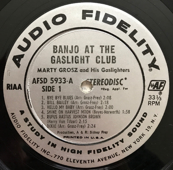 Marty Grosz And His Gaslighters : Banjo At The Gaslight Club (LP, Album)