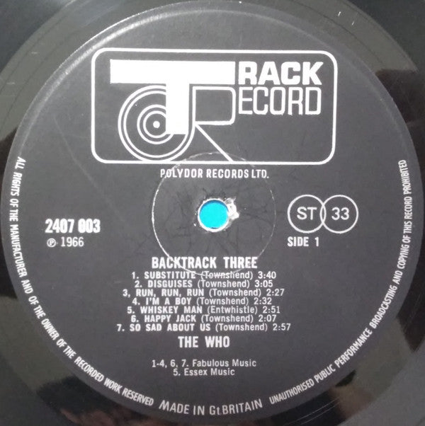 The Who / Jimi Hendrix : Backtrack 3 (LP, Comp)