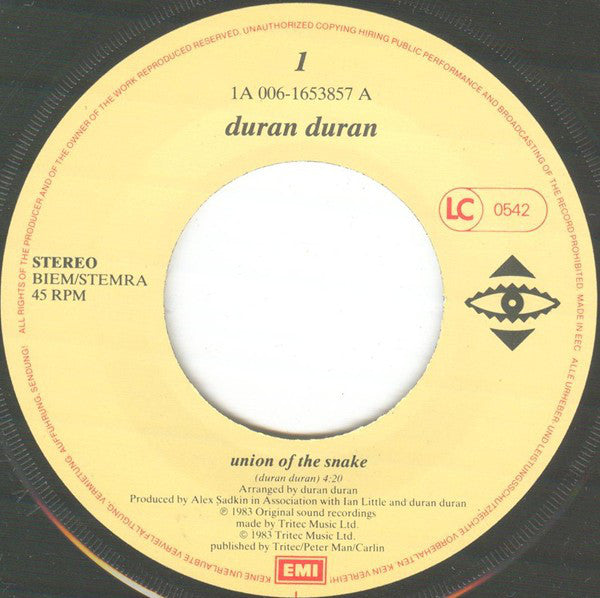 Duran Duran : Union Of The Snake (7", Single)
