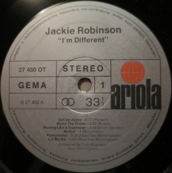 Jackie Robinson : I'm Different (LP, Album)