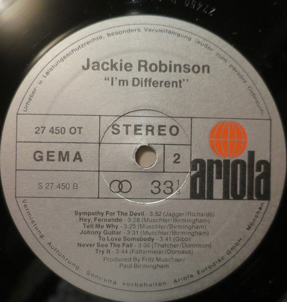 Jackie Robinson : I'm Different (LP, Album)