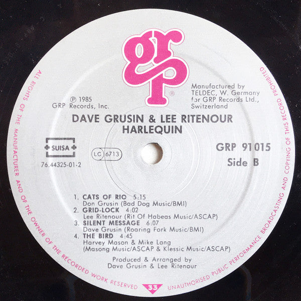 Dave Grusin & Lee Ritenour : Harlequin (LP, Album, DMM)