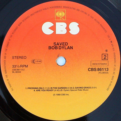 Bob Dylan : Saved (LP, Album, CBS)