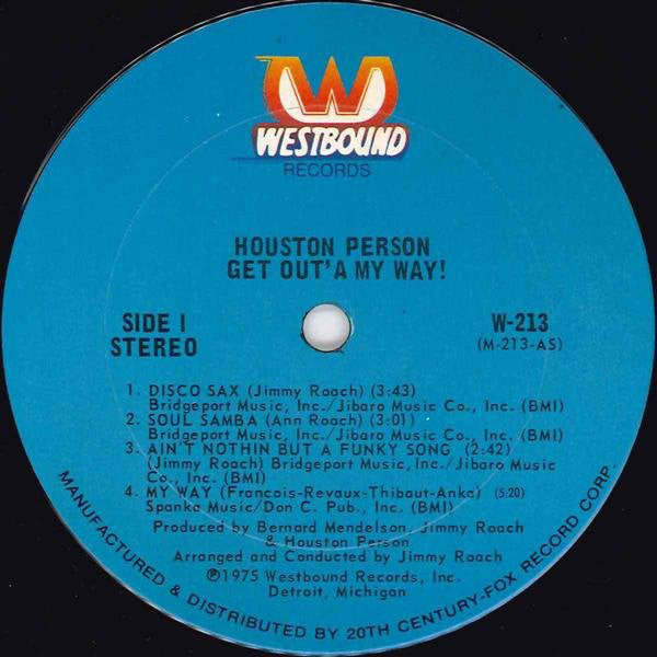 Houston Person : Get Out'a My Way! (LP, Album)