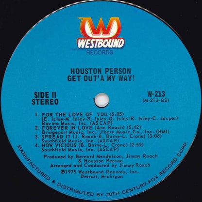 Houston Person : Get Out'a My Way! (LP, Album)